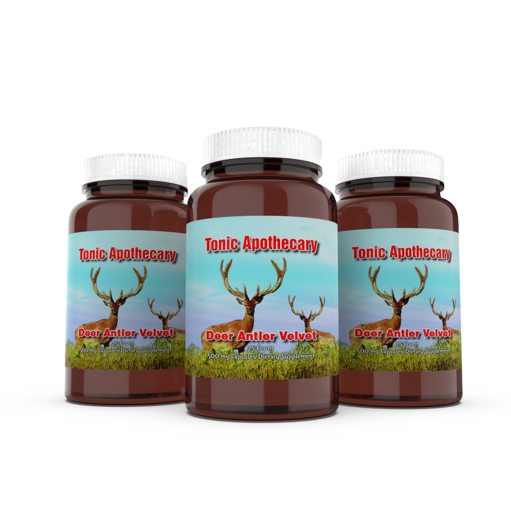 Tonic Apothecary Deer Antler Velvet Capsules 75ct 3 Pack