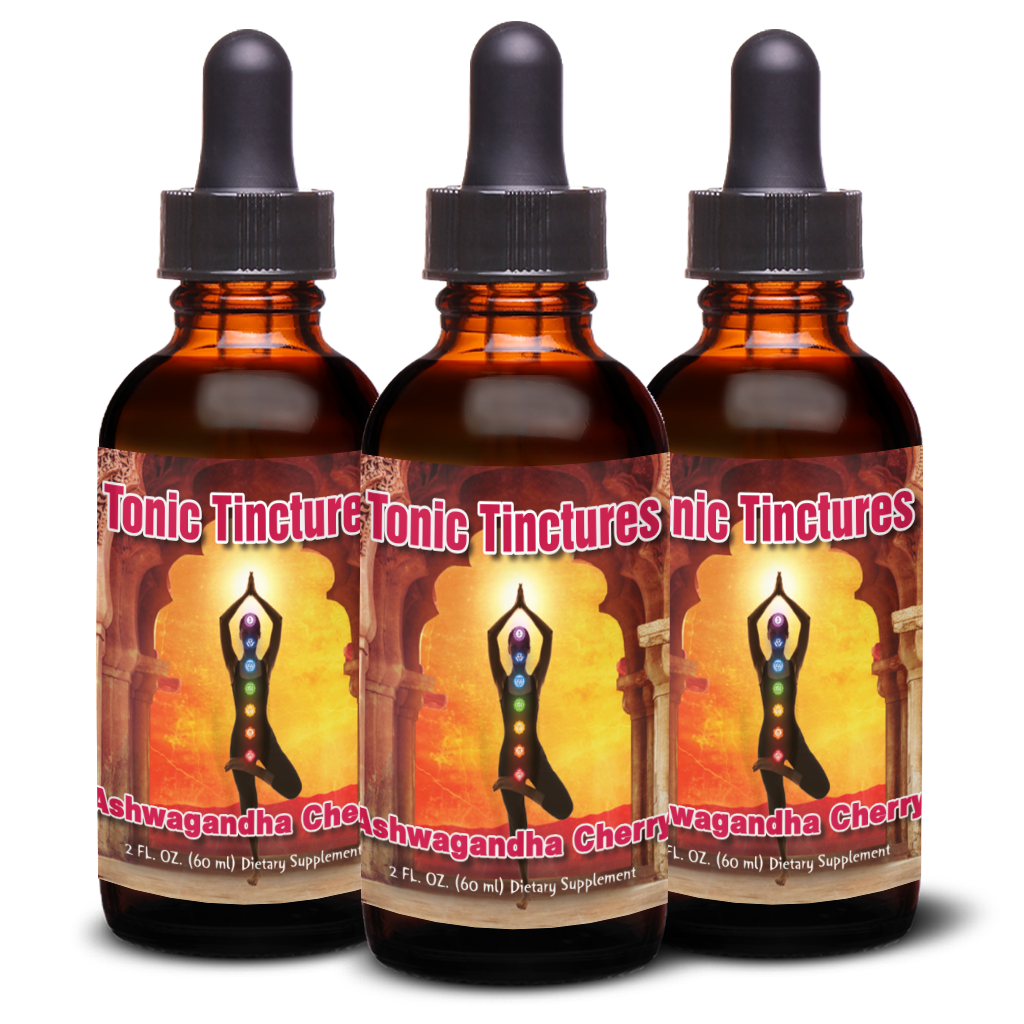 Tonic Tinctures Ashwagandha Cherry Liquid Extract 3 Pack