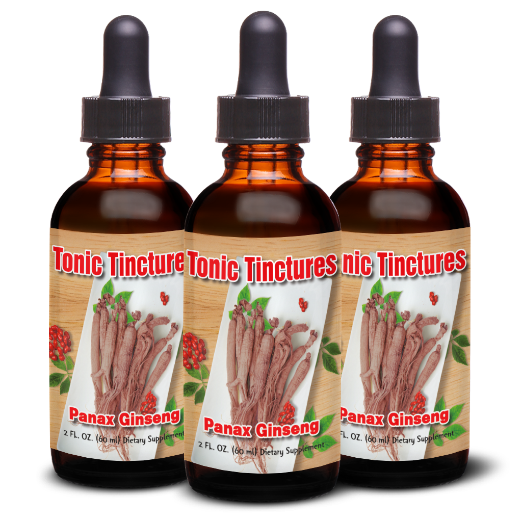Tonic Tinctures Panax Red Ginseng Liquid Extract 3 Pack