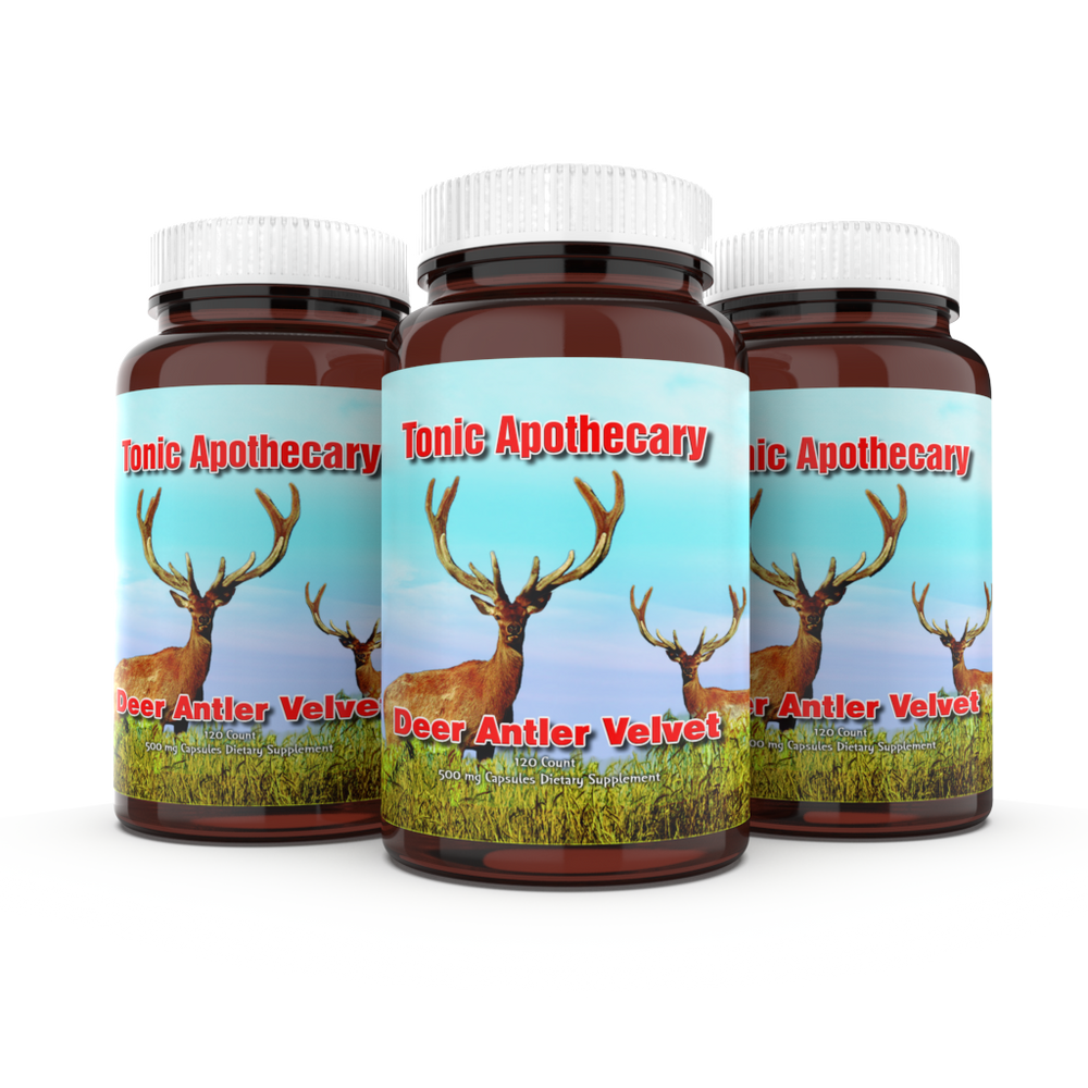 Tonic Apothecary Deer Antler Velvet Capsules 120ct 3 Pack