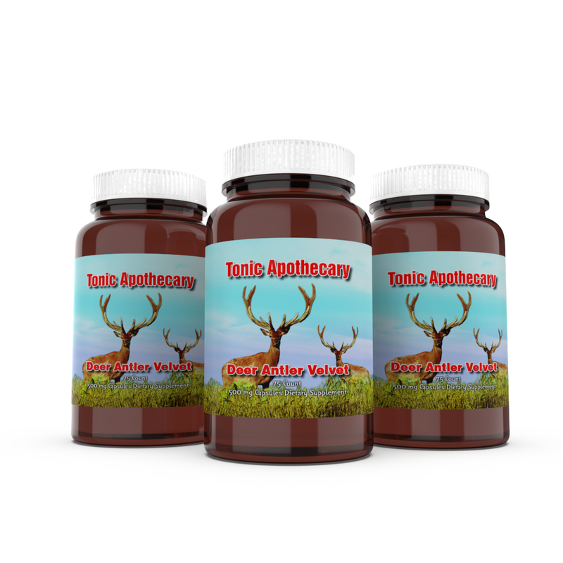 Tonic Apothecary Deer Antler Velvet Capsules 75ct 3 Pack