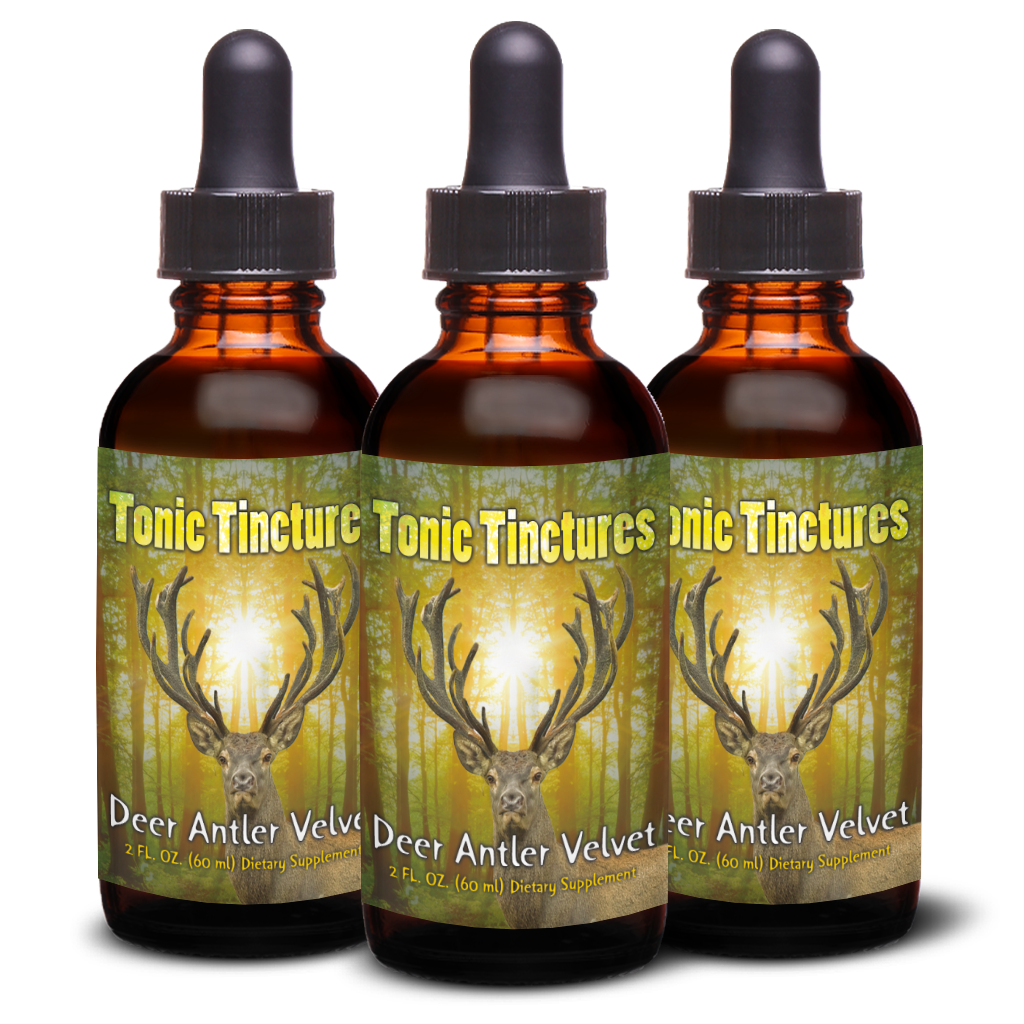 Tonic Tinctures Deer Antler Velvet Liquid Extract 3 Pack