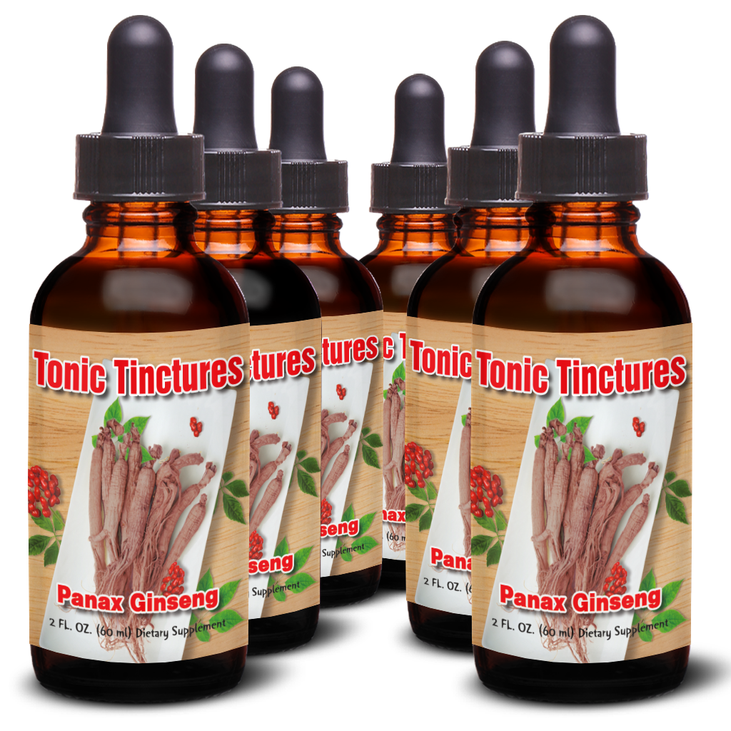 Tonic Tinctures Panax Red Ginseng Liquid Extract 6 Pack